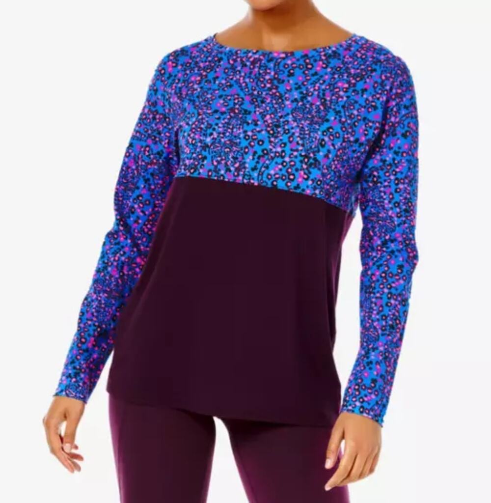 Lilly Pulitzer Finn Top Women's XL Blue Growl and Prowl Modal Cotton Stretch Top